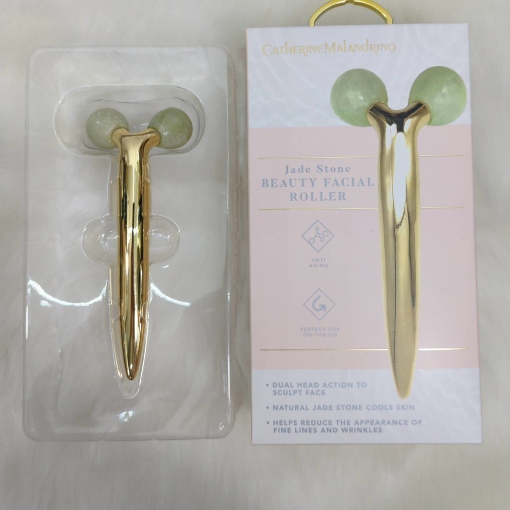 BNIB | Catherine Malandrino - Jade‎ Stone Beauty Facial Roller - Picture 2 of 6